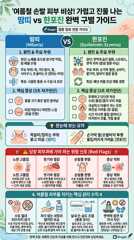 땀띠와 한포진 증상과 구별법