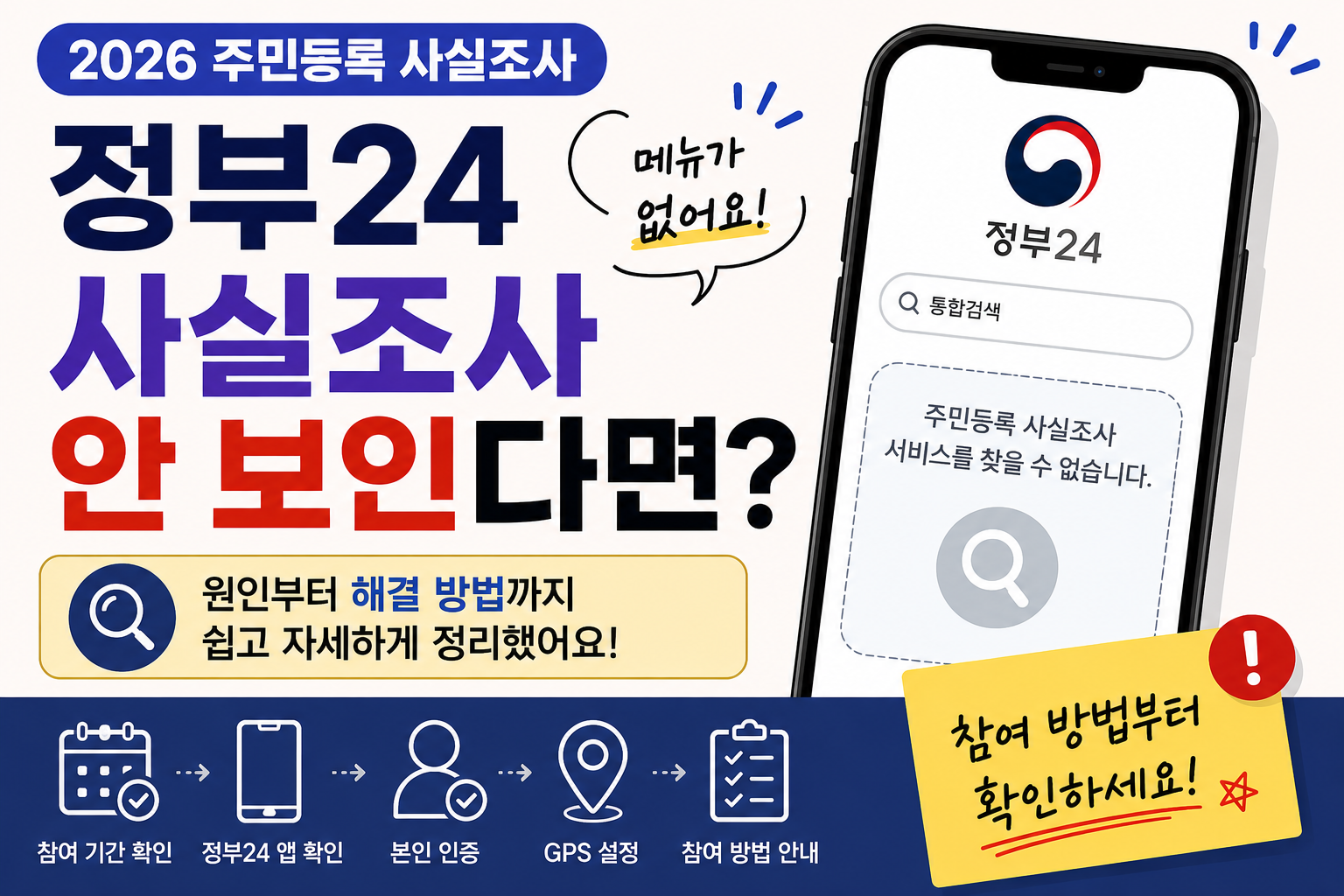 정부24 주민등록 사실조사