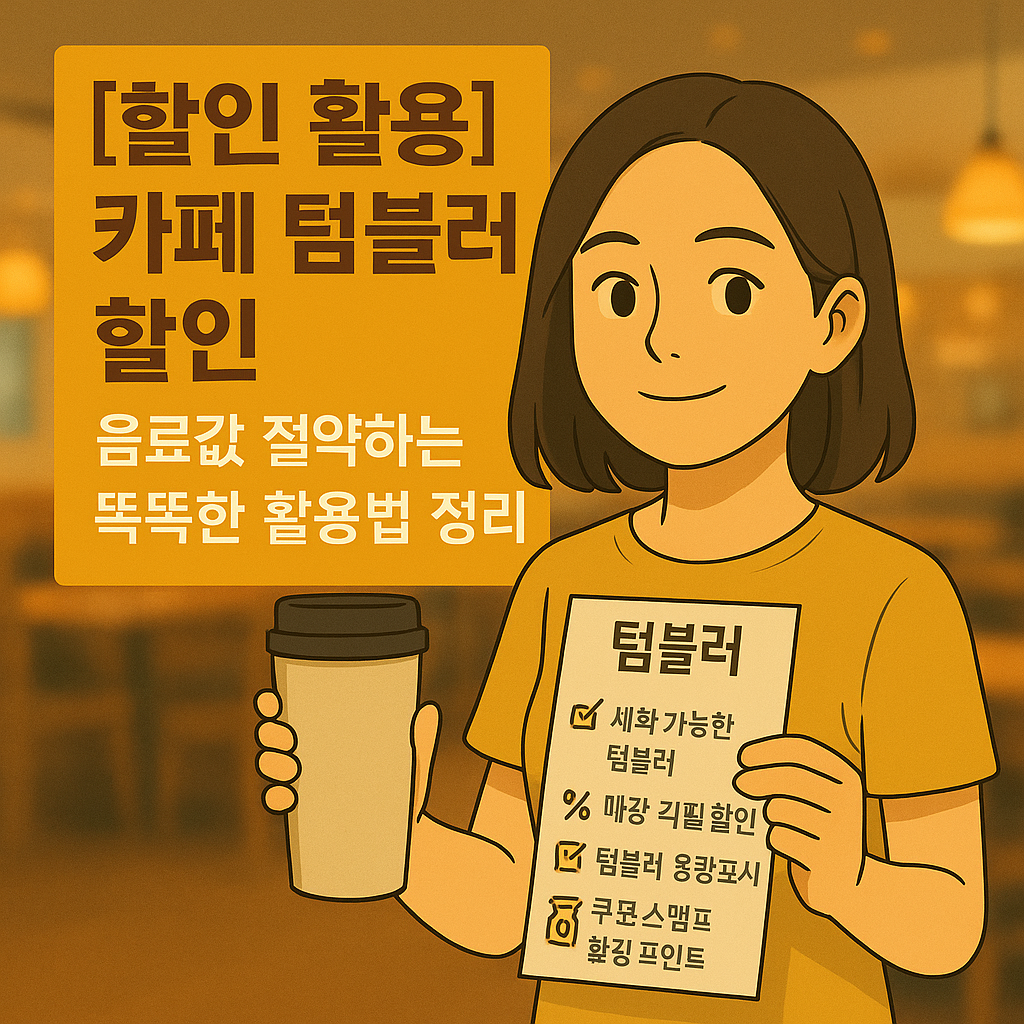 [할인 활용] 카페 텀블러 할인 ｜ 음료값 절약하는 똑똑한 활용법 정리