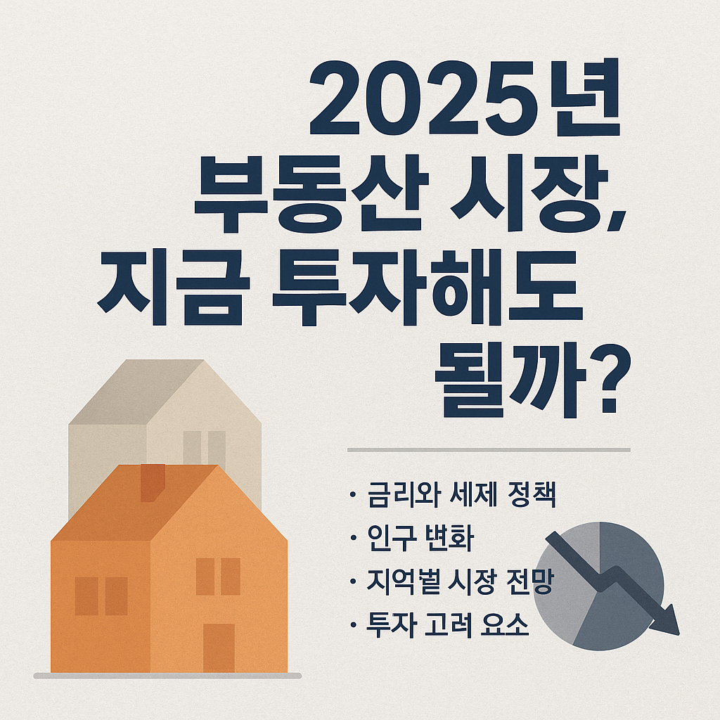 2025년, 지금 부동산 사도 될까? 투자자와 실수요자가 꼭 봐야 할 핵심 전략