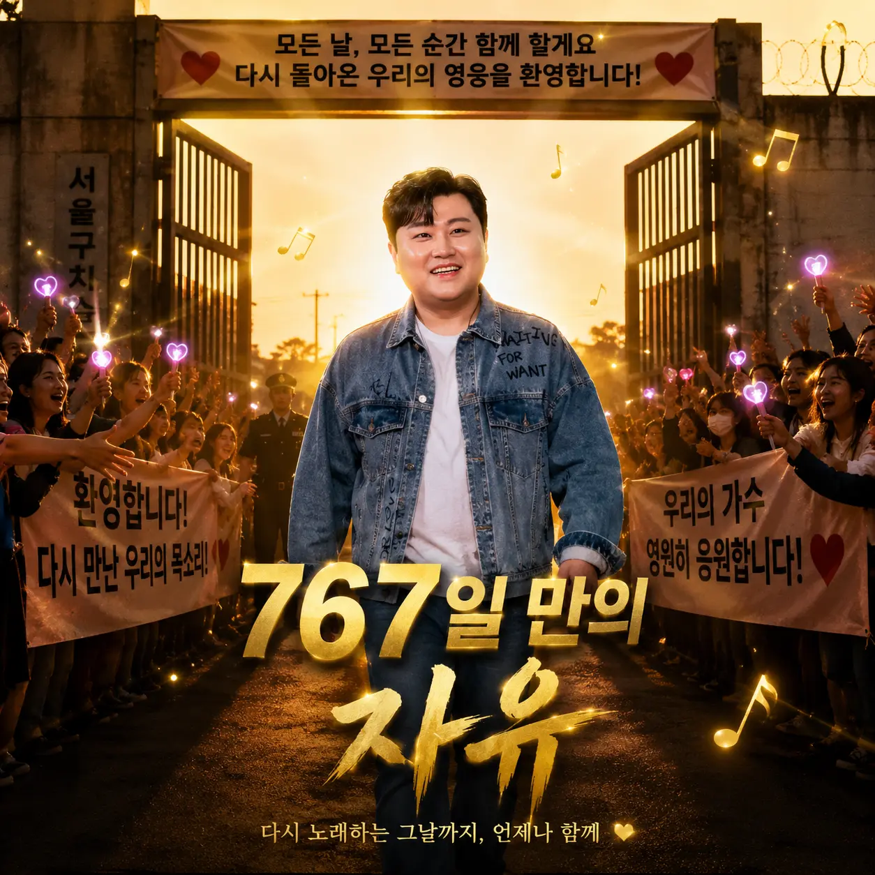 김호중 가석방 출소 현장 767일만 사회복귀 팬환대 멜론 50억 골드클럽 2026