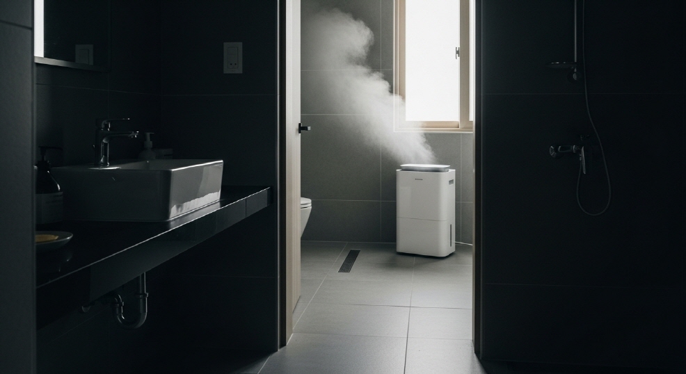  책장을 햇빛에 말리는 모습