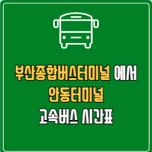 부산종합버스터미널에서 안동터미널 고속버스 시간표 요금 예매