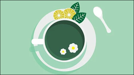 민트 레몬 티 일러스트