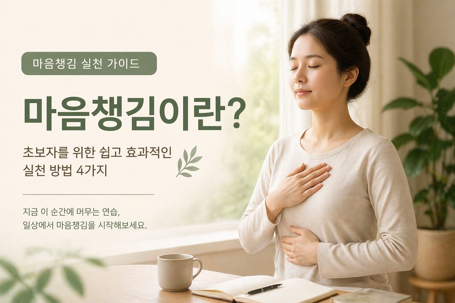 마음챙김 기법과 호흡 명상을 통해 현재에 머무르는 연습 이미지