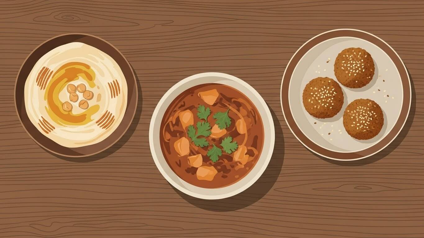 중동과 북아프리카 – 후무스, 팔라펠, 하리라