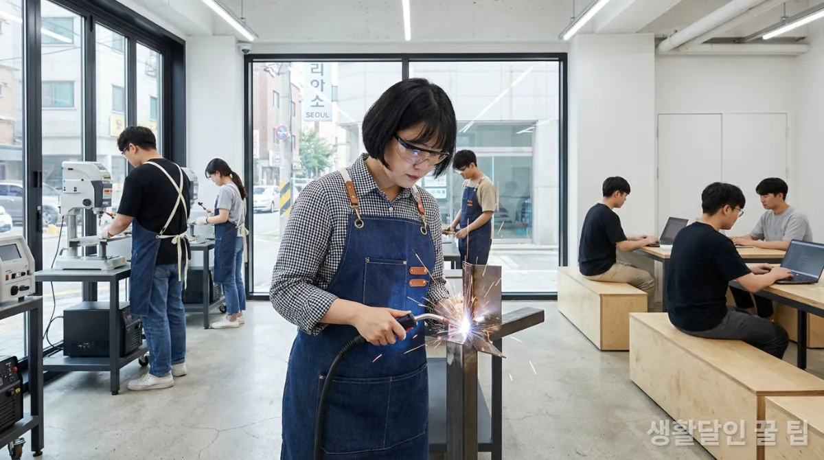 한국인이 직업 훈련을 받고 있는 모습