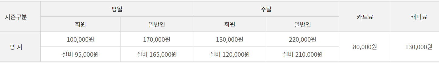 화성 상록 cc 그린피