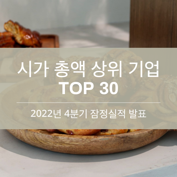 [2023] 잠정실적 발표한 시가 총액 상위 기업 TOP 30