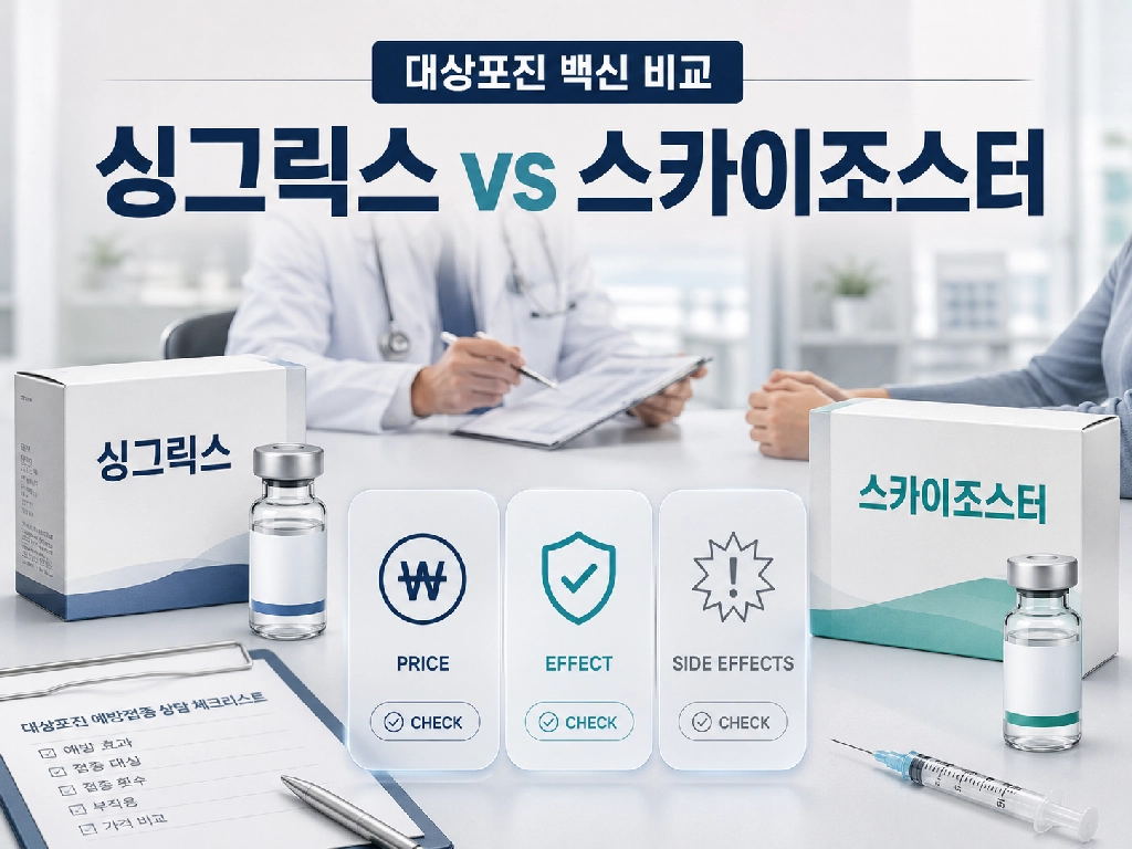 대상포진 예방접종 싱그릭스 vs 스카이조스터, 가격&middot;효과&middot;부작용 비교