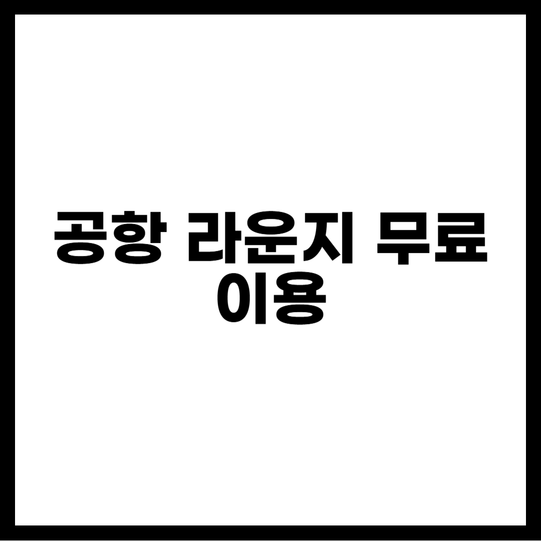 공항 라운지 무료 이용