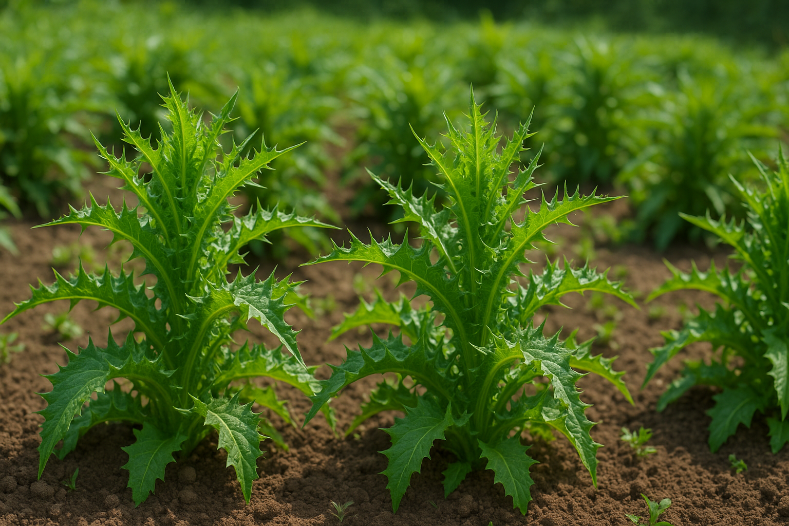 가시상추 잎 모습