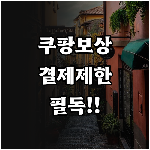 쿠팡 보상 이용권 사용법 및 결제 제..