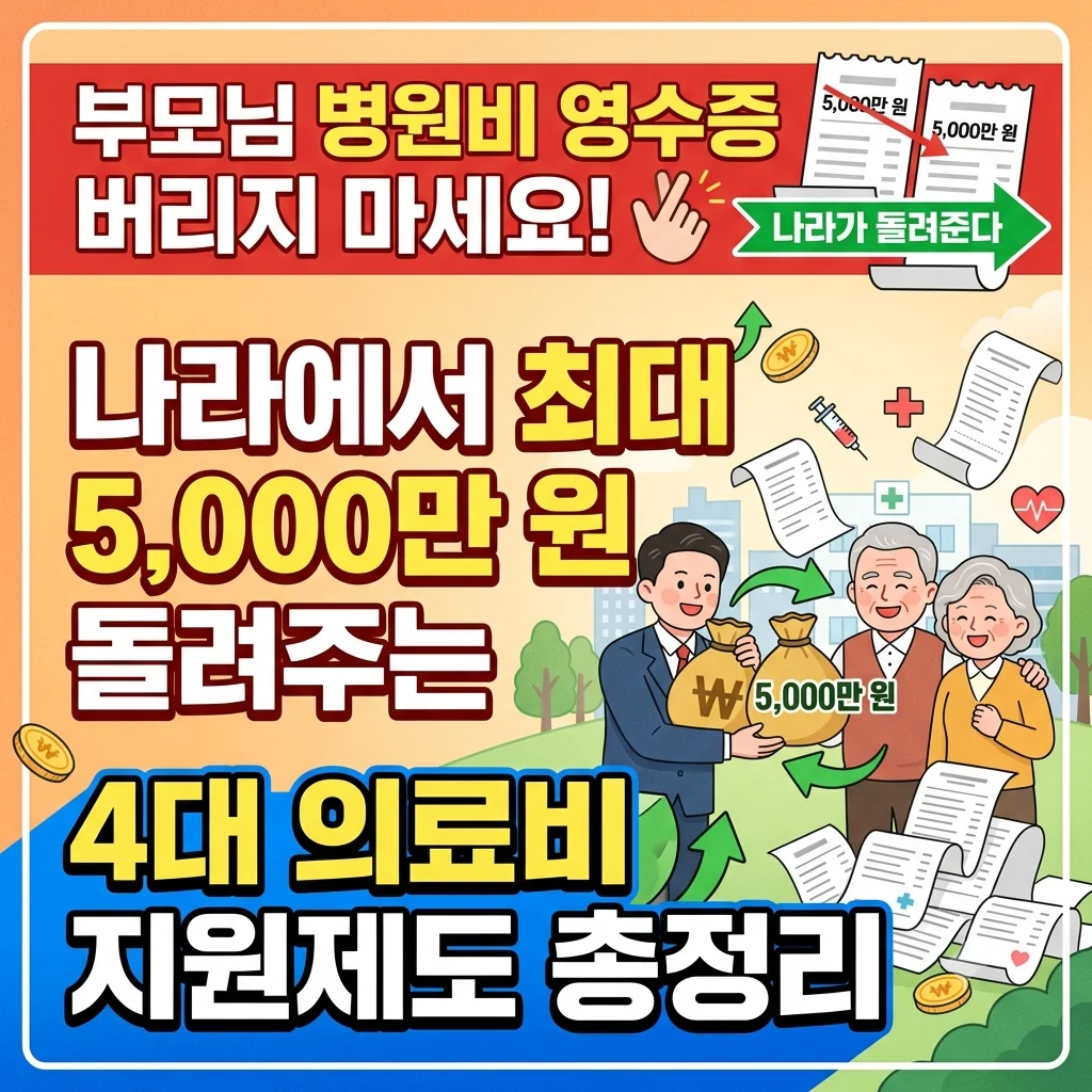 부모님 병원비 수술비 최대 5000만원 지원 4대 정부 의료비 환급제도 총정리