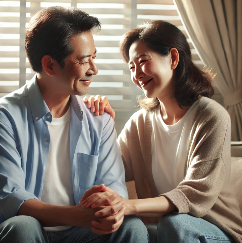 권태기를 극복한 다정한 중년부부의 모습