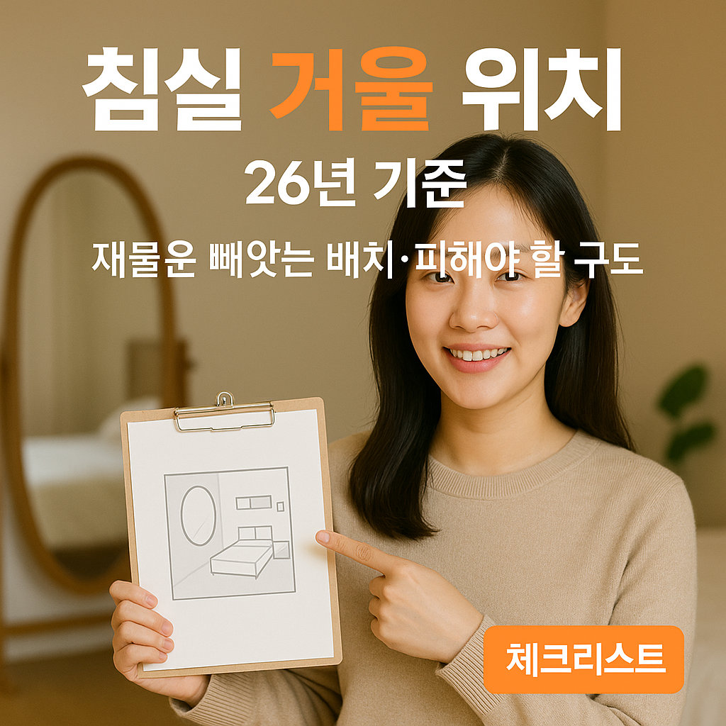 침실 거울 위치 26년 기준 ｜ 재물운 빼앗는 배치&middot;피해야 할 구도