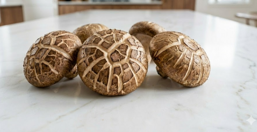 강력한 항암 성분 레티난과 혈관을 깨끗하게 청소하는 에리타데닌이 풍부해 '산에서 나는 고기'라 불리는 신선한 표고버섯