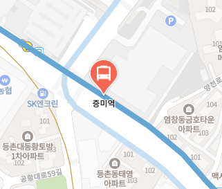 증미역에서 인천공항 리무진 공항버스(6008번) 지도 위치