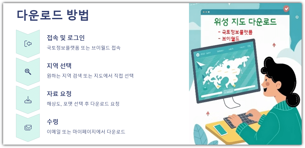 국토지리정보원 위성지도 다운로드 방법