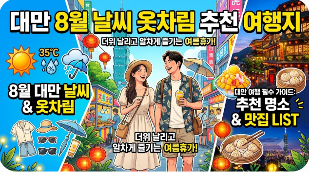 대만 8월 날씨 옷차림 추천 여행지