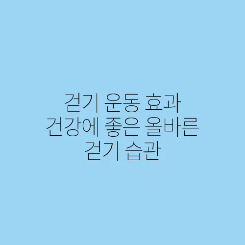 걷기 운동 효과 건강에 좋은 올바른 걷기 습관