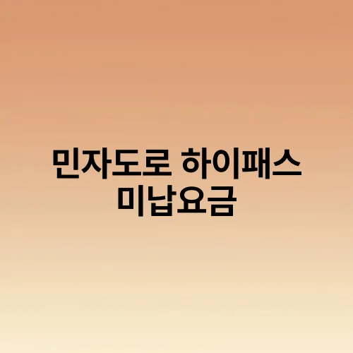 민자도로 하이패스 미납요금