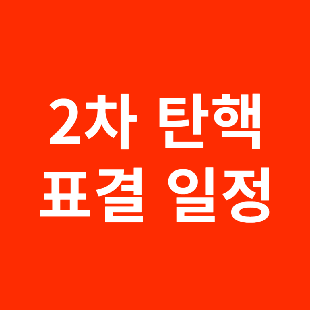 2차 탄핵소추안 표결 일정