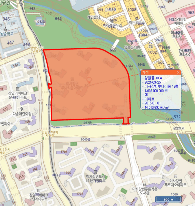 미사강변루나리움 아파트, 2022타경52251 위치도