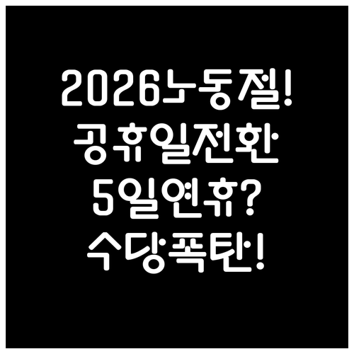 2026년 노동절 법정 공휴일 전환 ..