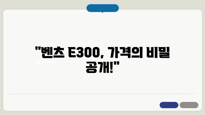 벤츠 e300 가격