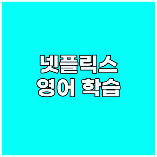 넷플릭스 영어 학습 궁금증 해결 효과..