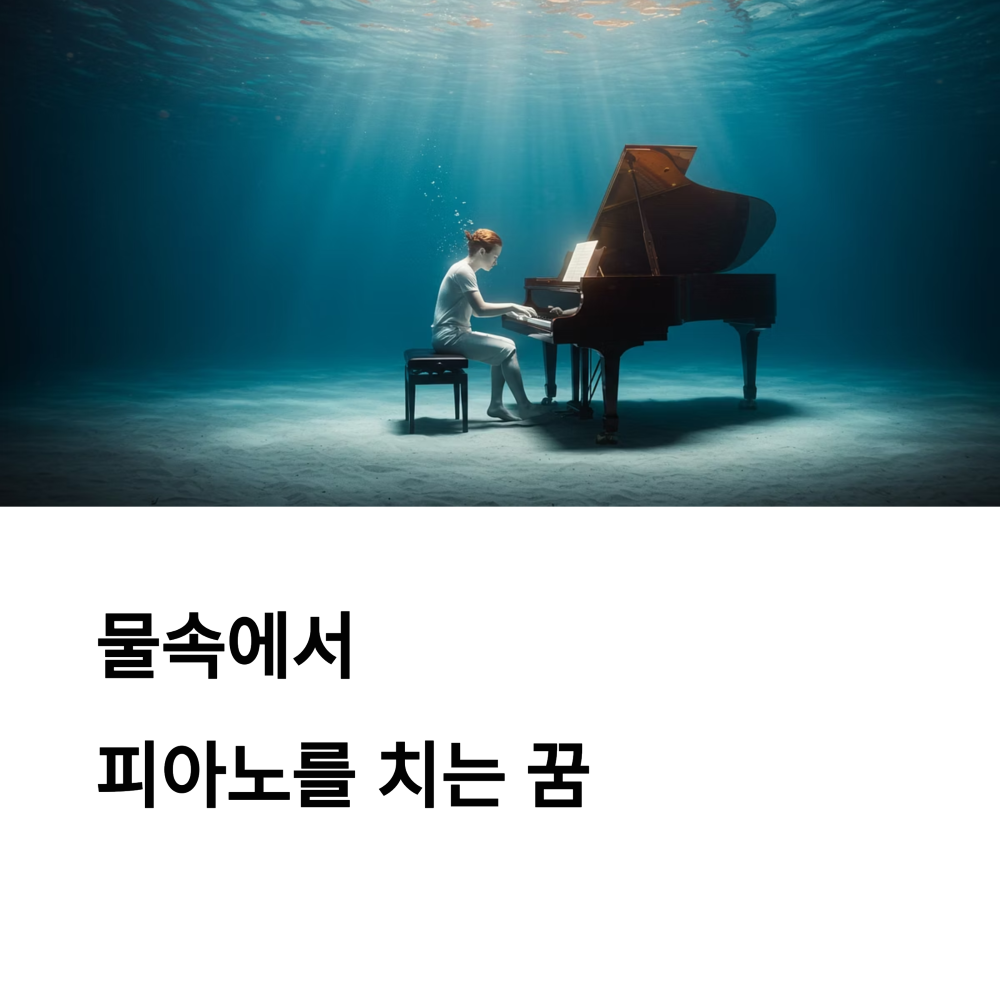 물속에서 피아노를 치는 사람모습