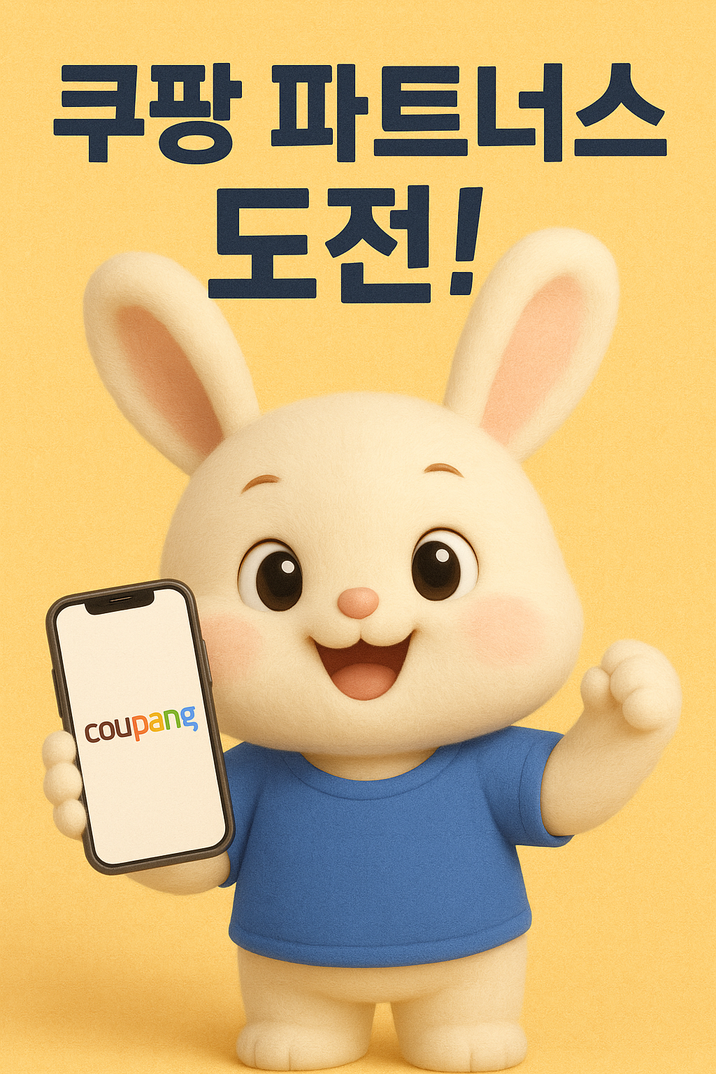 쿠팡파트너스에 도전하는 토끼 캐릭터