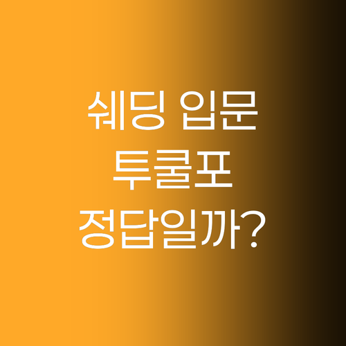 입문자 주목! 자연스러운 쉐딩, 투쿨