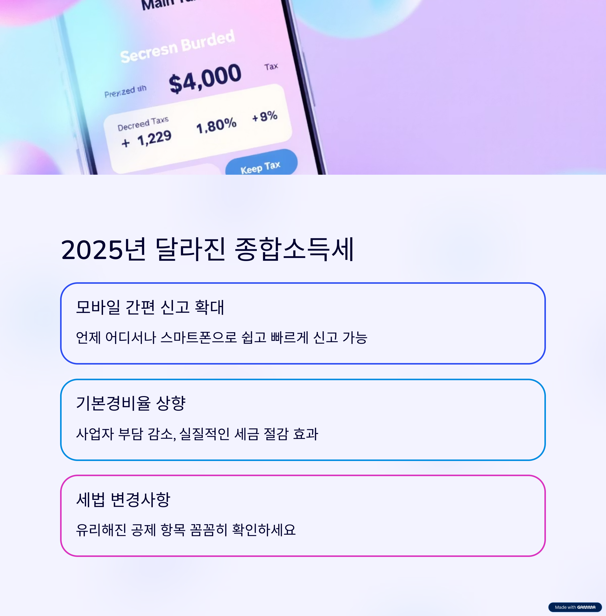 2025년도 달라진 종합소득세
