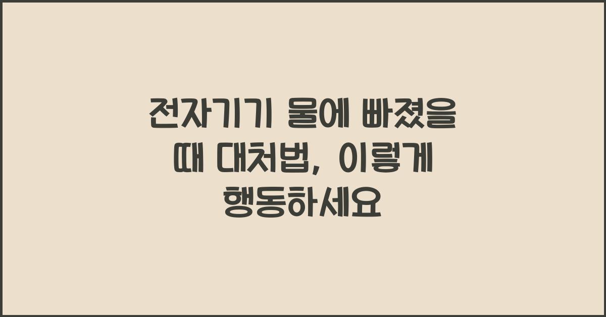 전자기기 물에 빠졌을 때 대처법