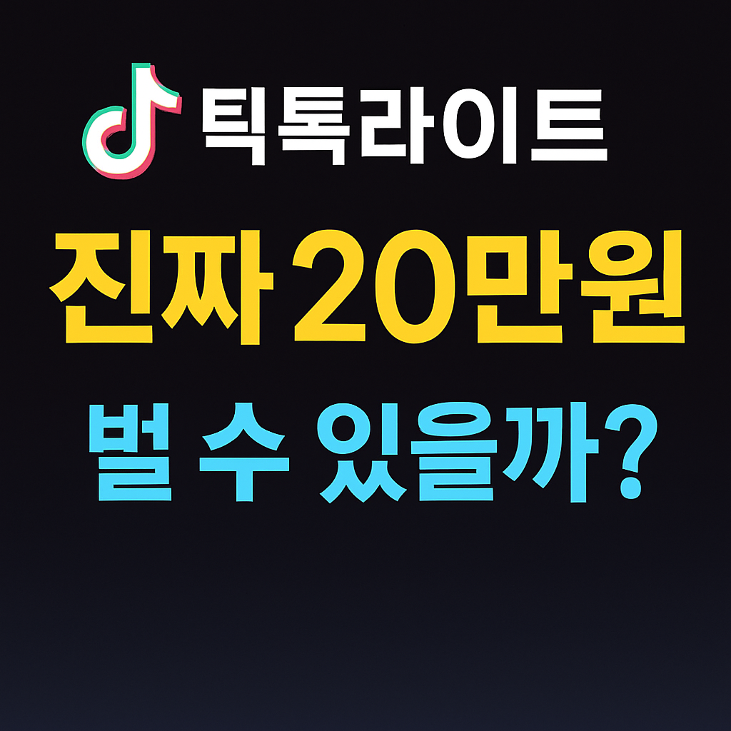 틱톡라이트로 진짜 20만 원 벌 수 있을까?해킹·개인정보·출금까지 총정리