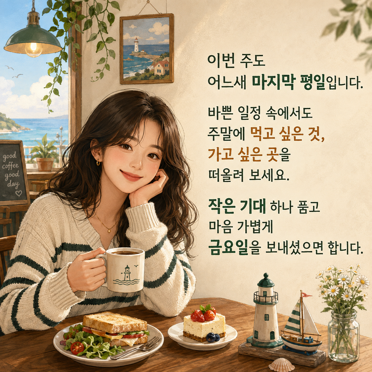 금요일 아침 인사말 이미지 문구 모음 기본 좋은 글귀