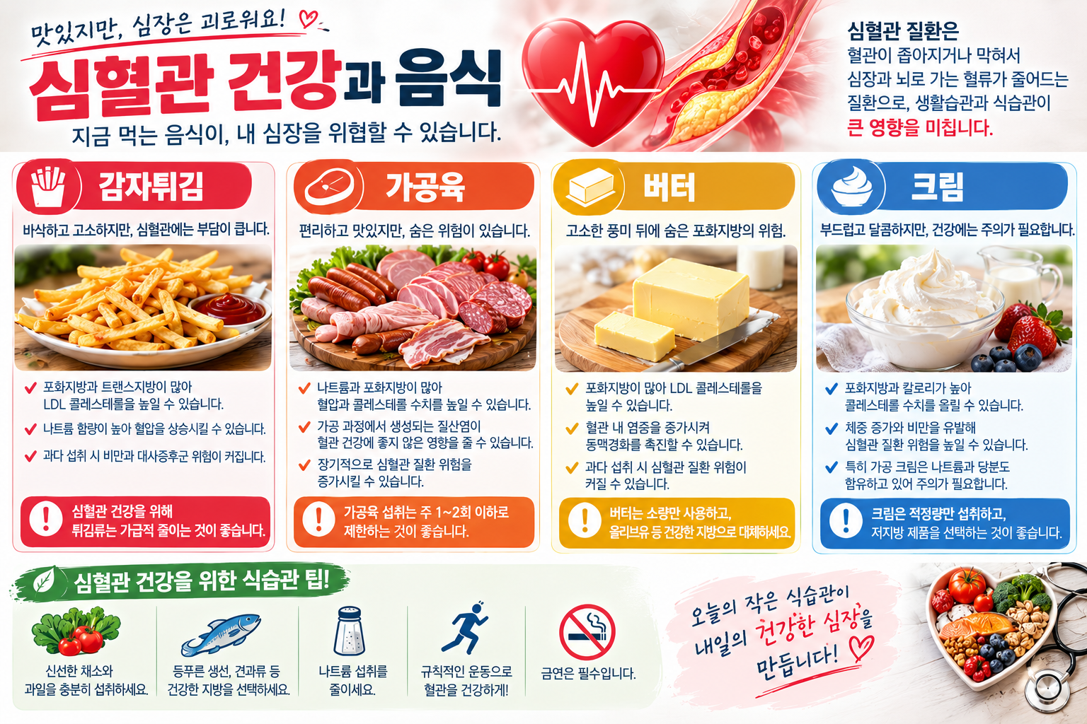 심혈관 건강에 치명적인 음식들