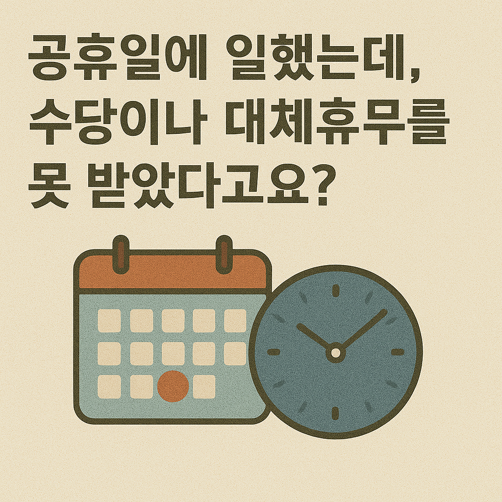 공휴일에 일했는데, 수당이나 대체휴무를 못 받았다고요?