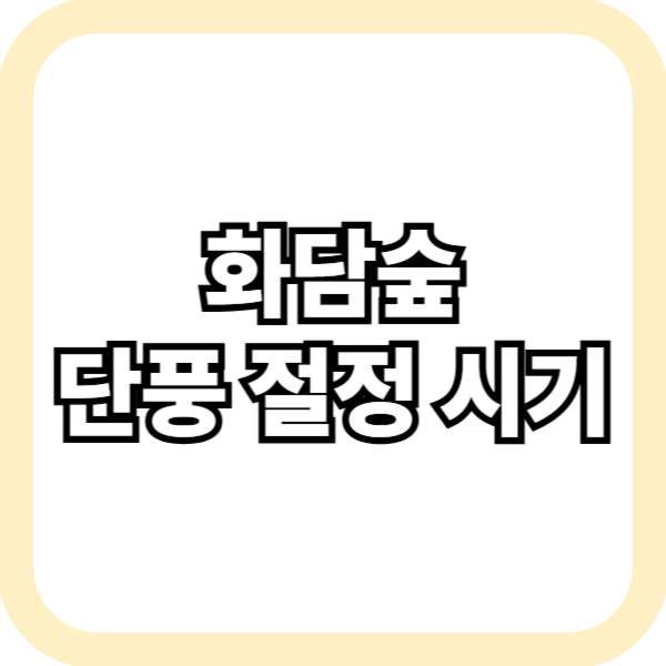 화담숲 단풍 절정 시기