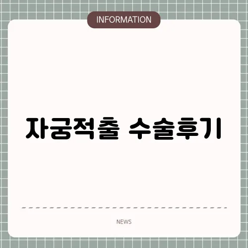 자궁적출 수술후기