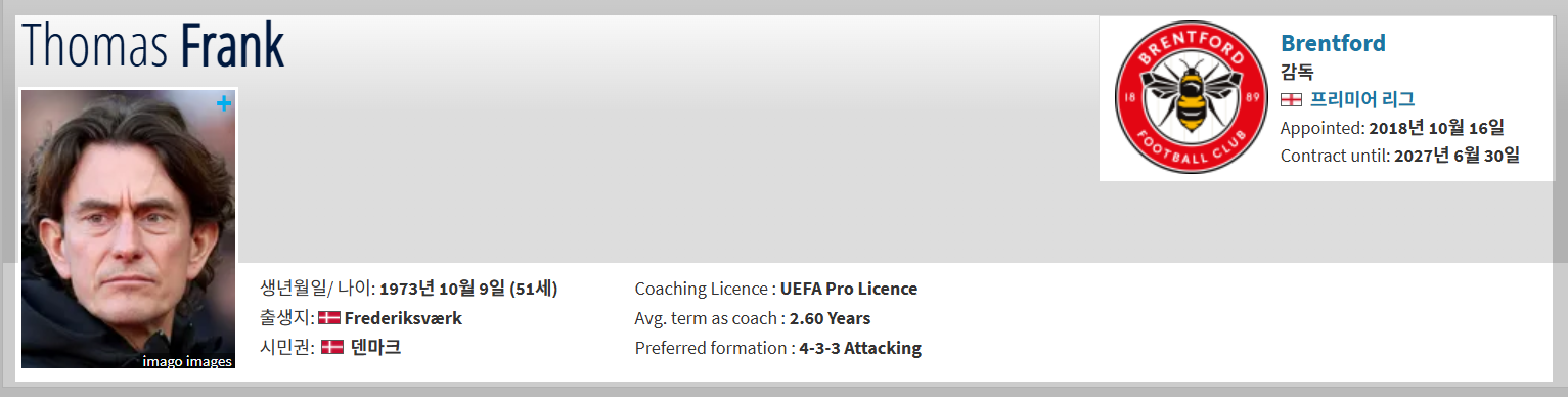 토마스 프랭크 감독: 브렌트 퍼드