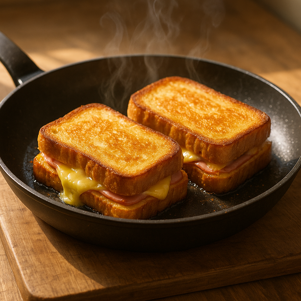 프라이팬 하나로 5분 완성 토스트 만들기