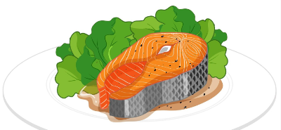 맛있게 구워진 연어스테이크 일러스트 -출처: 무료 이미지 사이트