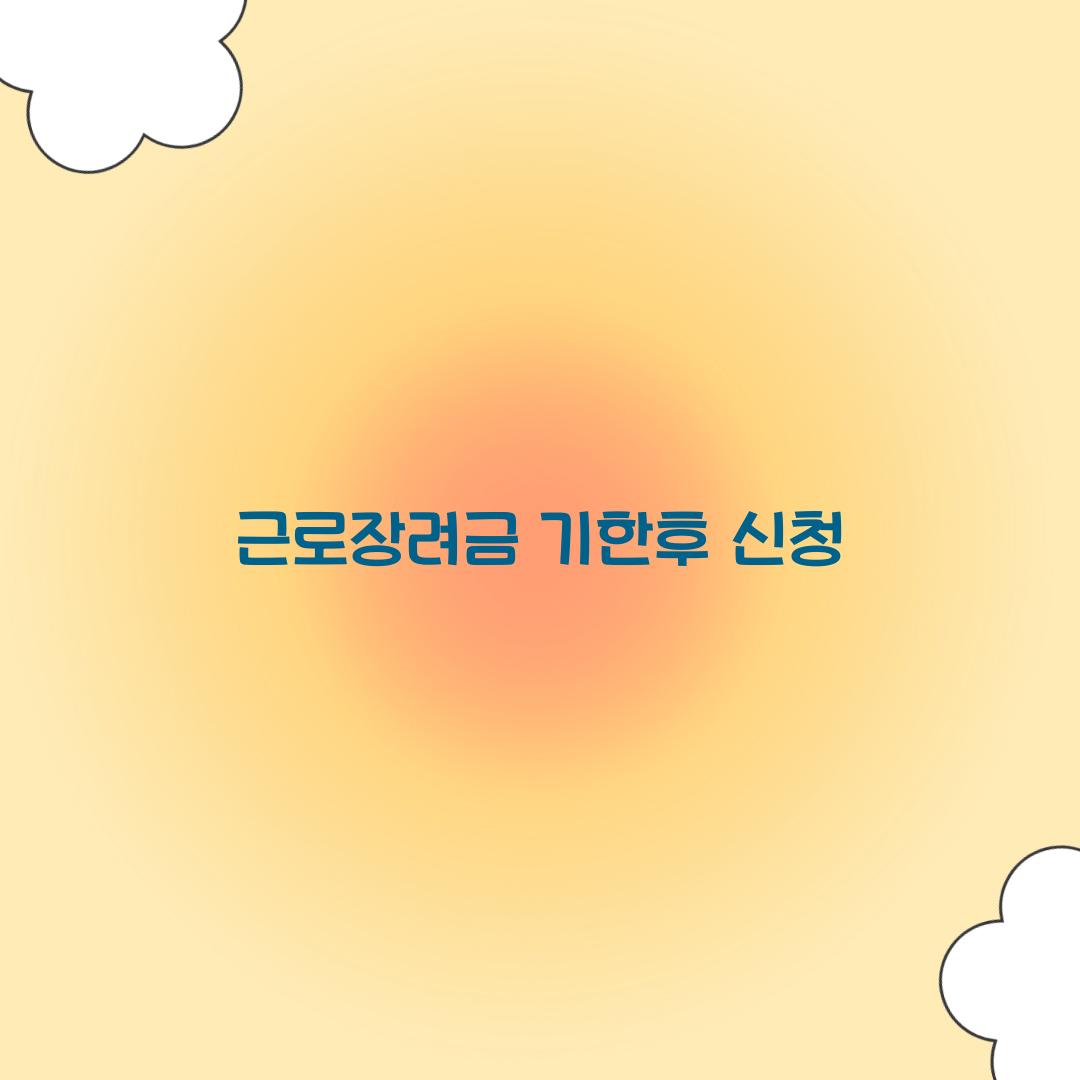 근로장려금 기한후 신청