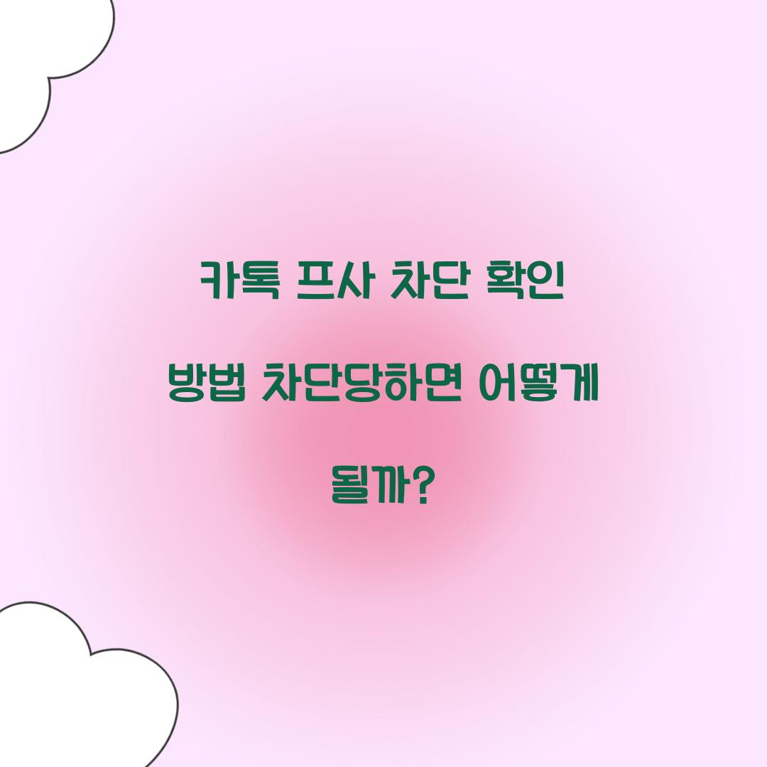 카톡 프사 차단