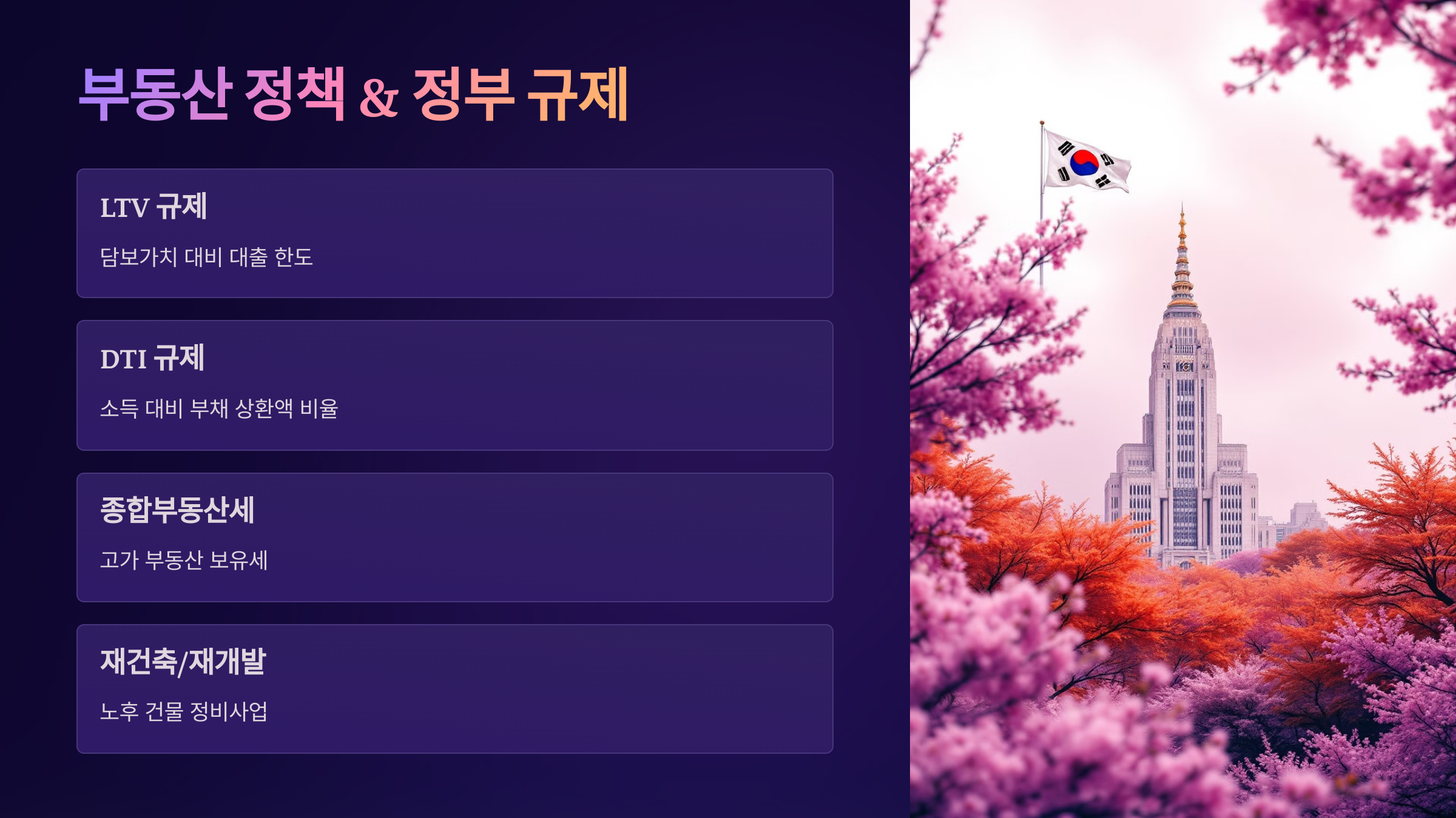 부동산 정책 &amp; 정부 규제 용어