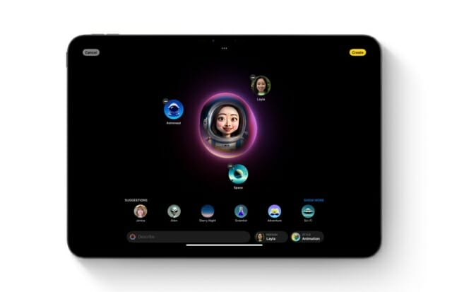 애플의 AI 기능 중 하나인 '이미지플레이그라운드'