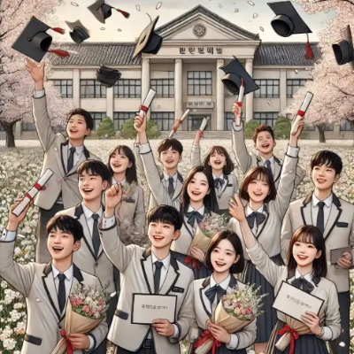 남녀-학생들-졸업